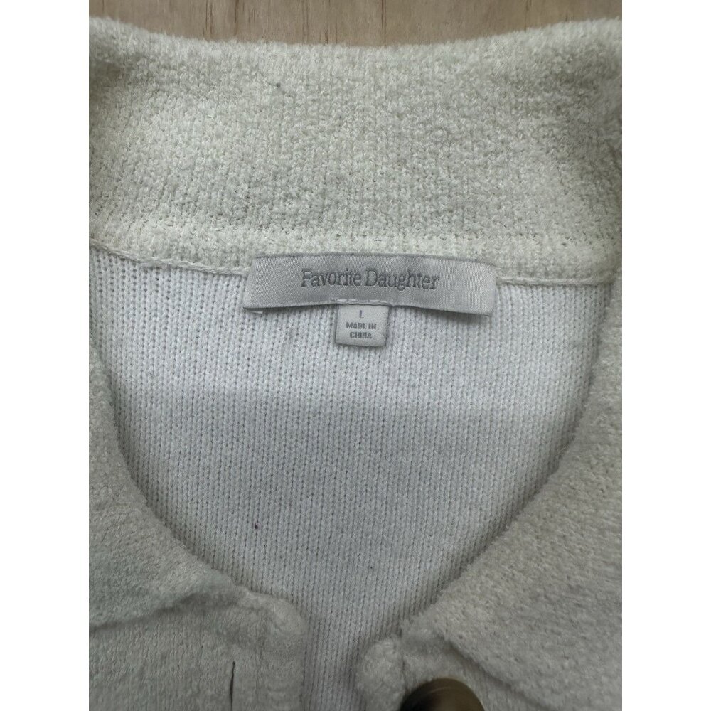 Favorite Daughter Cotton Nylon Blend Button Up Cardigan Sweater Heavy Large - Picture 2 of 9